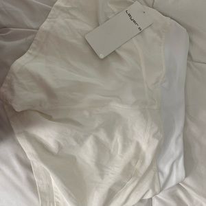 White workout shorts